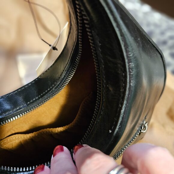 Patricia Nash | Black Leather Coco Crescent Hobo Bag - NWT - Picture 10 of 16